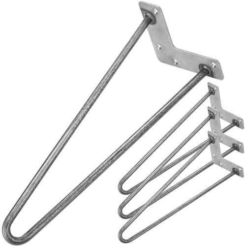 Pieds Pour Table Et Meuble Style Vintage Pieds En Acier 2 Pôles 41 Cm 4-Pack