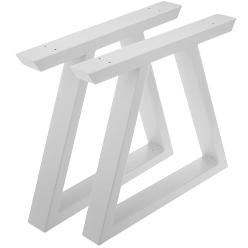 Pieds Rectangulaires Pour Table Et Tabouret. Pieds En Acier Blanc 300 X 80 X 430 Mm Lot De 2