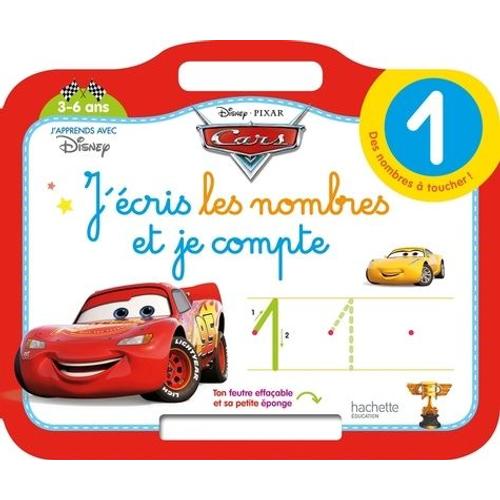 Cars Ardoise - J'écris Les Nombres Et Je Compte (3-6 Ans)