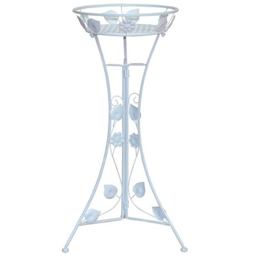 Support À Fleurs Étagère Plante En Métal Blanc Crème Hauteur 97 Cm Med05122