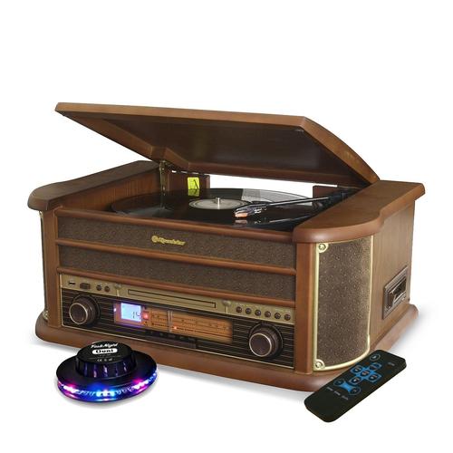 Platine Vinyle Roadstar HIF-1993BT 33-45-78 Trs, 2 Enceintes 32W PMPO, CD, USB, Bluetooth, FM RADIO, CASSETTE, en BOIS, Ovni