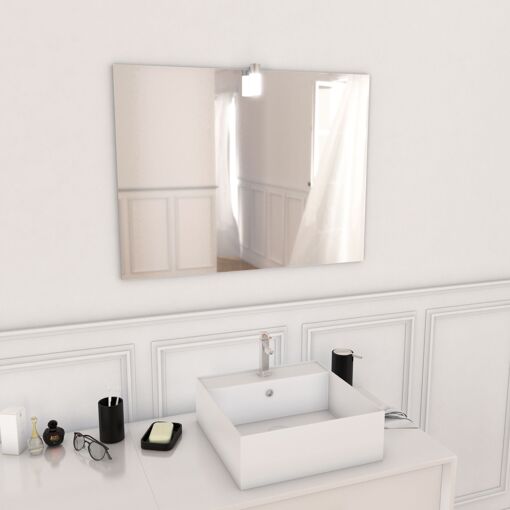 Miroir salle de bain LED auto-�clairant DOT 80x60cm