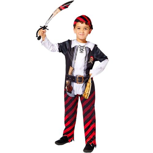 Déguisement Pirate Rayé Noir Rouge Bébé