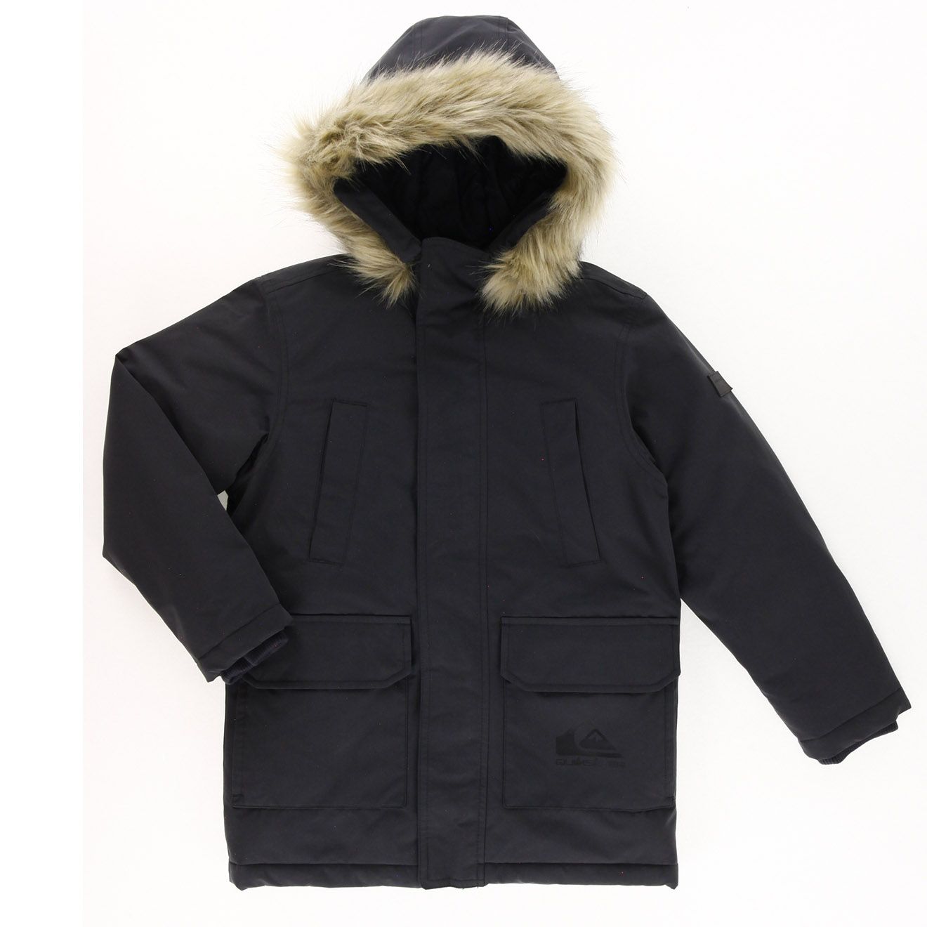 Parka À Capuche Gris Foncé