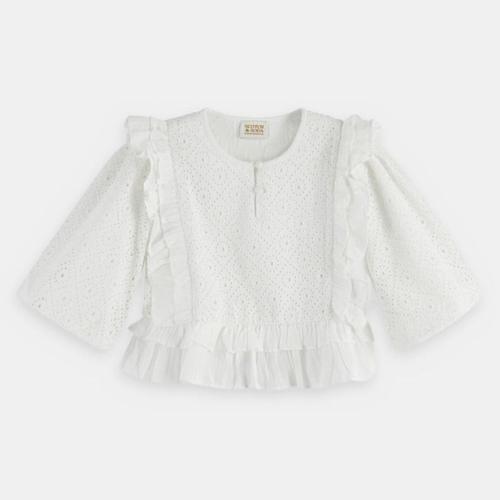 Top En Coton À Broderie Anglaise Blanc