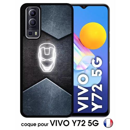 Coque Vivo Y72 5g - Superhero Iron The Man - Silicone - Noir