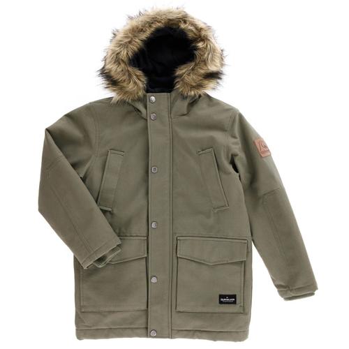 Parka Longue À Capuche Doublure Polaire Kaki