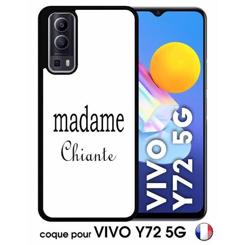 Coque Vivo Y72 5g - Madame Chiante Blanc - Silicone - Noir