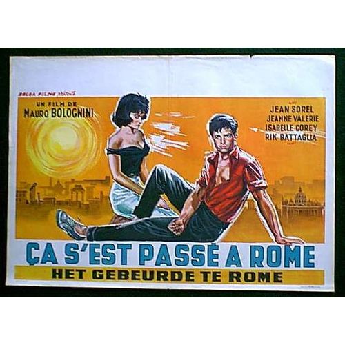 Ça S'est Passé À Rome - La Giornata Balorda * Film Italien 1960 Mauro Bolognini - Affiche De Cinéma Originale Belge 35x55 Cm * Original Release Movie Poster * Jean Sorel ; Léa Massari ; Jeanne Valerie