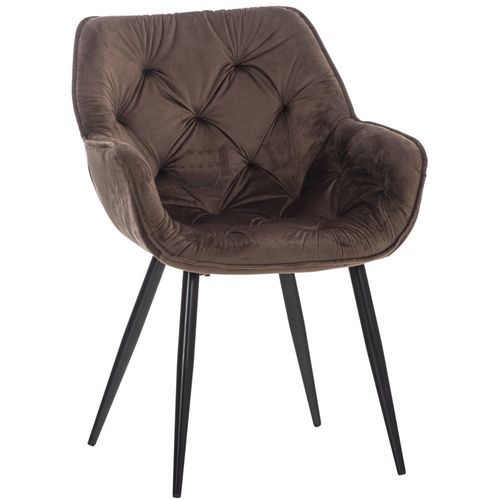 Chaise De Coiffeuse Salon Bureau Rembourré Confortable Et Moderne Capitonné Velours Marron Fal10533