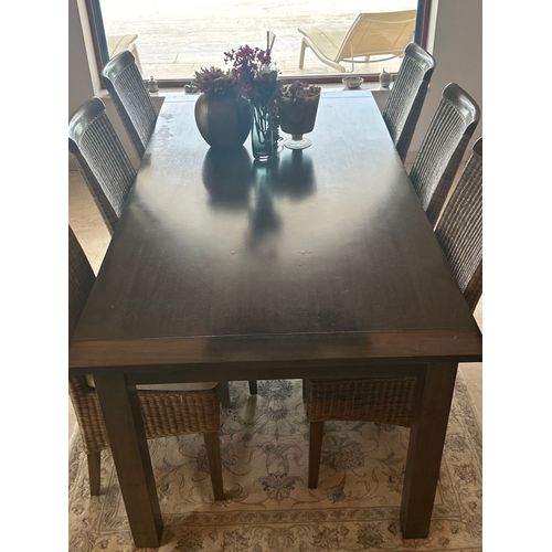 Table À Manger Et 6 Chaises Bois Et Osier