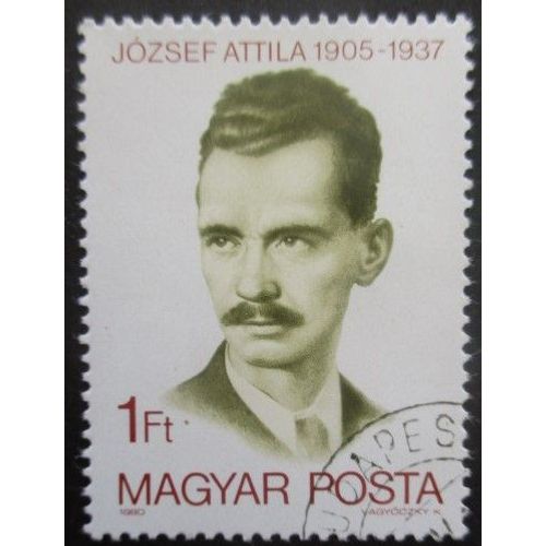 Hongrie N°2725 Poète Attila Jozsef Oblitéré
