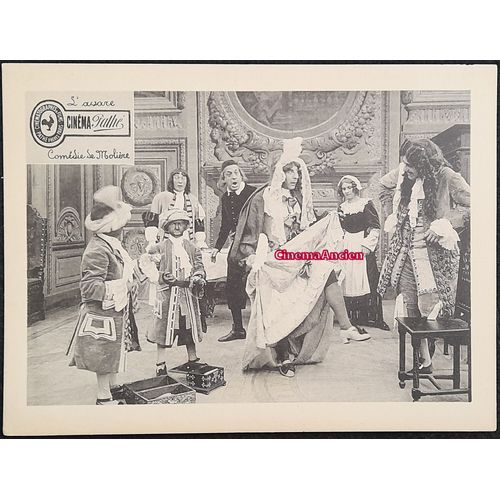 L' Avare - Le Film D' Art 1910 Avec Théophile Barral , René Alexandre , Louise Cardin - 1 Photo De Cinéma Héliogravure Sur Papier Cartoline N&b * Affiche 13x18 Cm * Prod : Pathé Frères Muet Molière