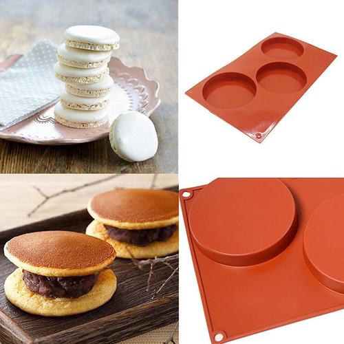 Moule À Gâteaux En Silicone, Grand Disque Rond À 3 Cavités, Cylindre Peu Profond, Collection Classique, Formes