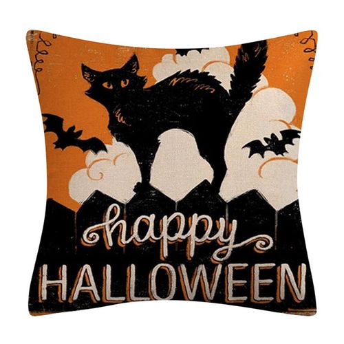 Housse De Coussin À Motif Fantôme, Taie D'oreiller À Motif De Citrouille, Décoration Magique De Chat, Joyeux Automne