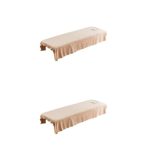 Lot De 2 Feuilles Plates De Table De Massage Spa, Couverture De Lit Facial Avec Trou 