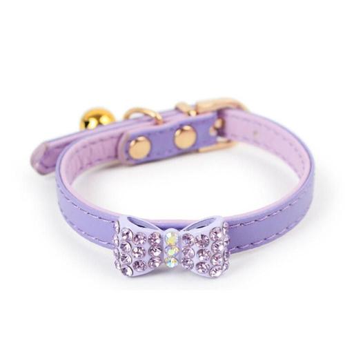 Collier En Cuir Pu Pour Petit Chien Et Chat, Code Multi-Taille, Coloré, Paillettes De Qualité Supérieure, Clochette De Luxe, Accessoires Pour Animaux De Compagnie