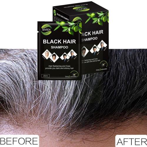 Shampooing Colorant Pour Cheveux Noirs, 10 Sachets, Cheveux Naturels, Assombrissant, Après-Shampoing, Teinture, Un Lavage, Colorant, Réparation Rapide, Blanc, Noir, H9d0 