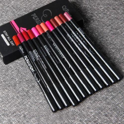 Crayon À Lèvres Multifonctionnel, 12 Couleurs, Longue Durée, Vente En Gros, Cosmétique, Sourcils, Yeux, Lèvres, Crayon De Maquillage Coloré, Waterproof, G0m5 