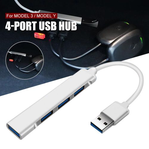 Hub 4 ports USB 3.0 haute vitesse, séparateur de type c pour PC, accessoires d'ordinateur, Multiport pour Tesla modèle 3 Y, accessoires de voiture