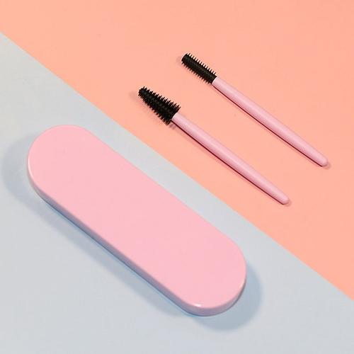 Coton-Tiges Réutilisables, Bâtons De Nettoyage Pour Les Oreilles, Les Cosmétiques, Coton, Silicone Pour Laver Le Maquillage, Mascara, Faux-Cils, 2 Pièces/Boîte 