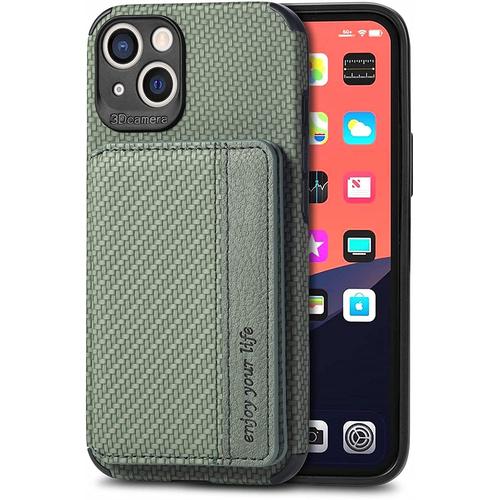 Coque Pour Huawei Nova Y70 / Y70 Plus, Étui Ultra Mince Tendre Tpu, Housse De Téléphone Antichoc Anti-Dérapant Avec Blocage Rfid Sac De Carte. Vert