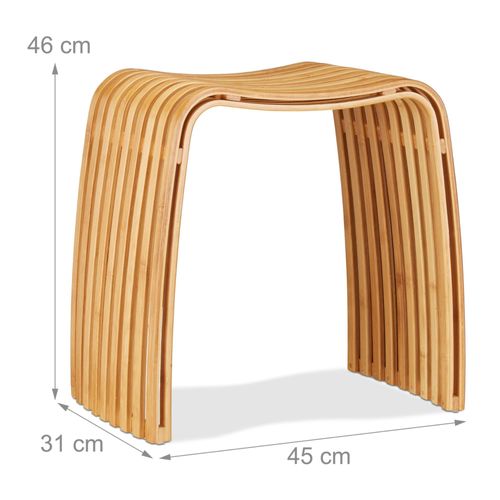 Tabouret Repose-Pieds Lamelle Bois De Bambou Helloshop26 13_0002816