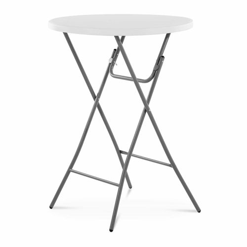 Mange-Debout Pliant 110 Cm Table De Bistrot Ronde Pliante Pliable (Plateau : Ø 80 Cm, Hauteur : 110 Cm, Capacité De Charge : 100 Kg, Coloris : Blanc) Helloshop26 14_0004487