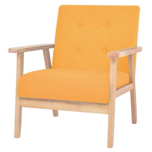 Fauteuil Chaise Siège Lounge Design Club Sofa Salon Tissu Jaune Helloshop26 1102119/3