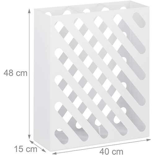 Grand porte-parapluie rectangulaire design acier blanc Helloshop26 13_0002211