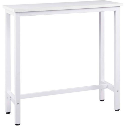 Table De Bar Table De Bistrot Structure En Métal Plateau En Aggloméré Table Haute Table À Manger 100 Cm Blanc Helloshop26 19_0000008