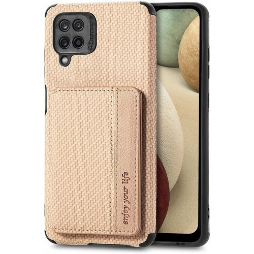 Coque Pour Samsung Galaxy A12 | M12, Étui Ultra Mince Tendre Tpu, Housse De Téléphone Antichoc Anti-Dérapant Avec Blocage Rfid Sac De Carte. Jaune