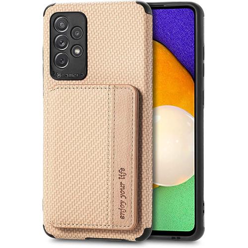 Coque Pour Samsung Galaxy A72, Étui Ultra Mince Tendre Tpu, Housse De Téléphone Antichoc Anti-Dérapant Avec Blocage Rfid Sac De Carte. Jaune