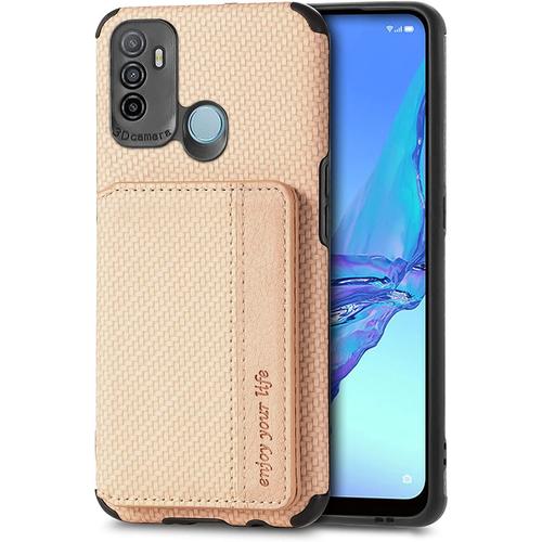 Coque Pour Oppo A53 | A53s, Étui Ultra Mince Tendre Tpu, Housse De Téléphone Antichoc Anti-Dérapant Avec Blocage Rfid Sac De Carte. Jaune