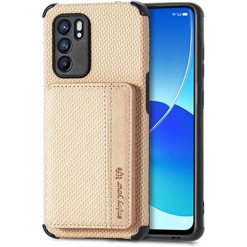 Coque Pour Oppo Reno 6 5g (Reno6 5g), Étui Ultra Mince Tendre Tpu, Housse De Téléphone Antichoc Anti-Dérapant Avec Blocage Rfid Sac De Carte. Jaune