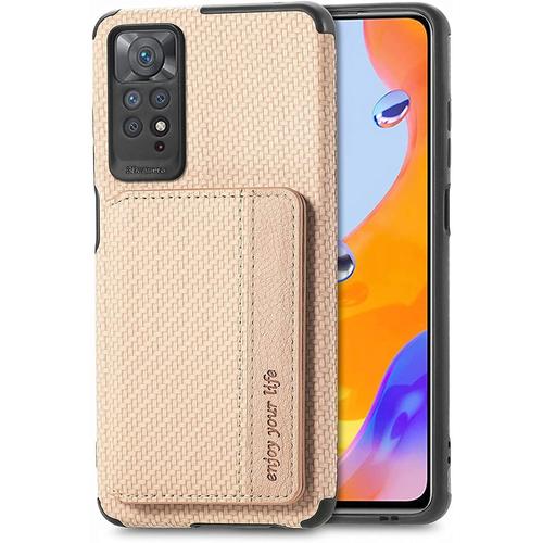 Coque Pour Xiaomi Redmi Note 11 Pro 4g / 5g, Étui Ultra Mince Tendre Tpu, Housse De Téléphone Antichoc Anti-Dérapant Avec Blocage Rfid Sac De Carte. Jaune