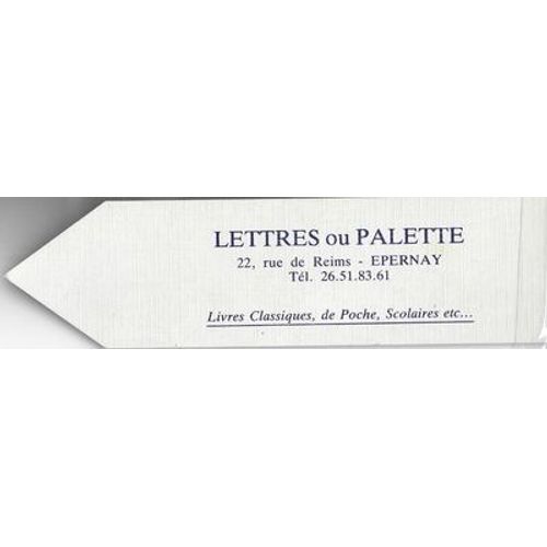 Marque-Page Librairie Lettres Ou Palette