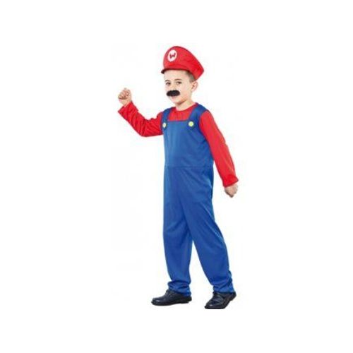 Deguisement Plombier Mario 7-9 Ans (Combinaison + Casquette) - Costume Enfant - Garcon