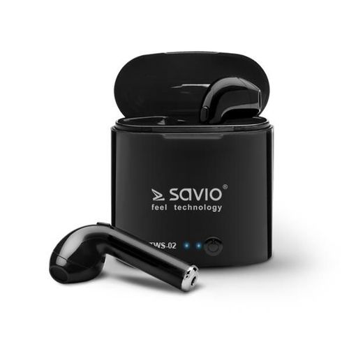Savio tws-02 écouteurs bluetooth sans fil, noir