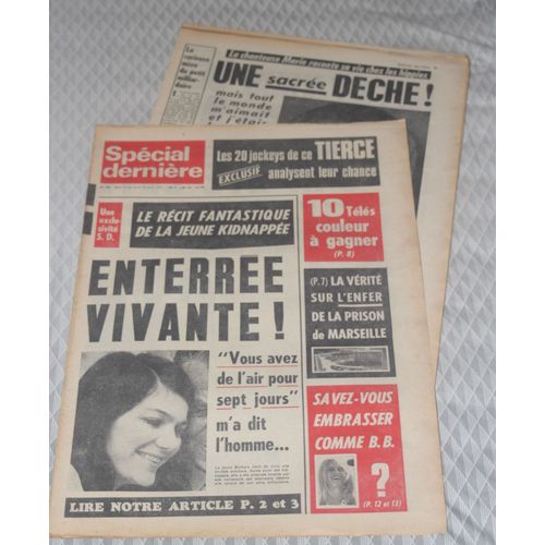 Enterree Vivante 2p/ Marie France Dufour 1p/ Les Baumettes 1p/ John Wayne 1p/ Maurice Chevalier 1/2p/ Brigitte Bardot 1/2p/ Les Call Girls D'hitler 2p/ Marcel Cerdan Jr 1p/ Photo De Sheila / N° 132