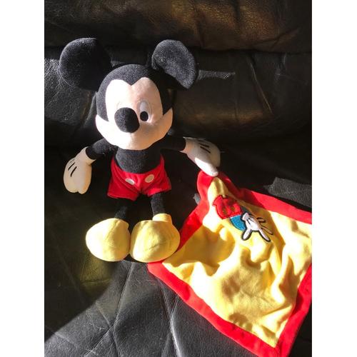 Peluche Mouchoir Mickey Disney Simba Toys Nicotoy Rouge Jaune Gant Short 30 Cm