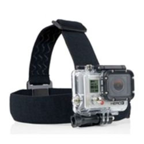 Support - sangle de tête réglable phoenix pour appareils photo de sport et gopro hero 4 - 3+ - 3 - 2 - 1 en noir avec sangle de tête élastique réglable antidérapante.