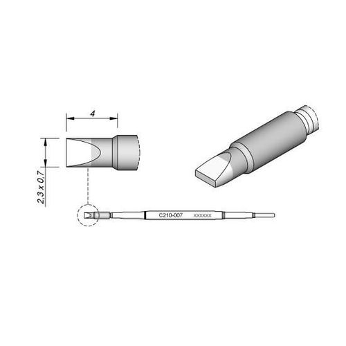 Cartouche JBC Burin 2,3x0,7 C210007 JBC Pour les soudeurs T210