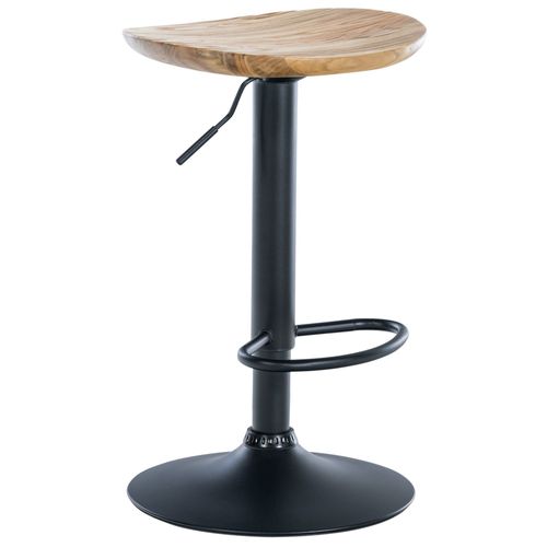 Tabouret De Bar Avec Assise En Bois Massif Clair Repose-Pieds Design Industriel Tdb10576