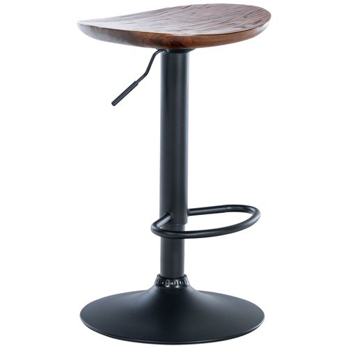 Tabouret De Bar Avec Assise En Bois Massif Foncé Repose-Pieds Design Industriel Tdb10577