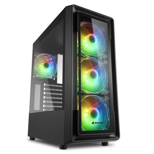 sharkoon tk4 rgb atx 2xusb3.0 1xusb2.0 boîtier sans police noir
