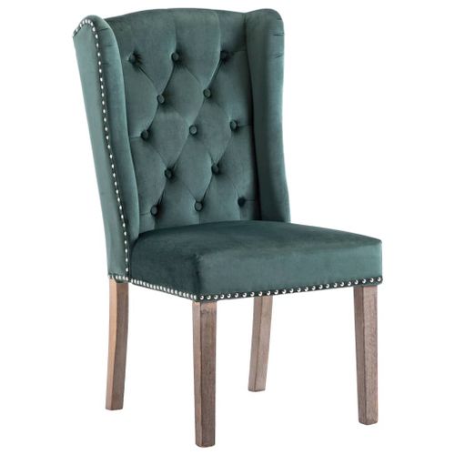 Chaise De Salle À Manger Design Classique Velours Vert Foncé Cds020084