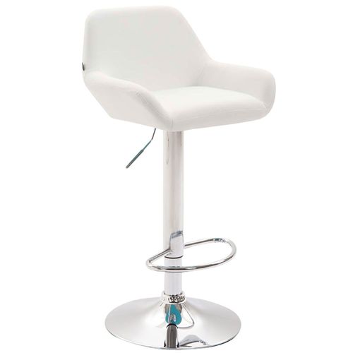 Tabouret De Bar Moderne Et Confortable En Synthétique Blanc Pieds Trompette En Métal Chromé Tdb10314