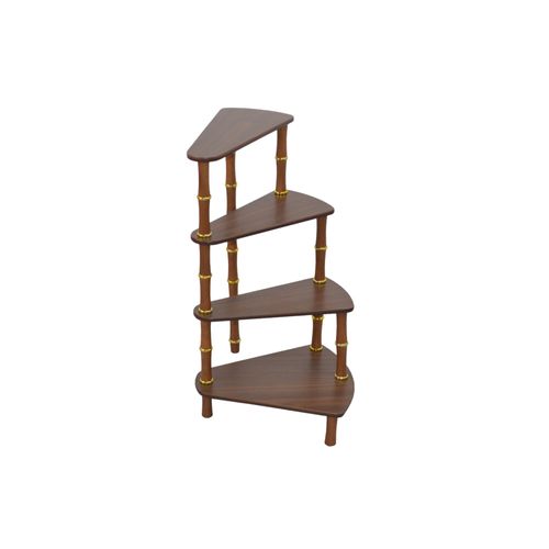 Étagère Support De Plantes Escalier Décoratif Avec 4 Niveaux En Bois Couleur Noyer Eta05027