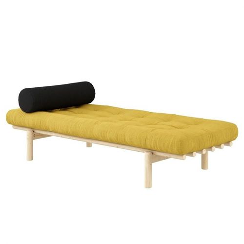 Méridienne Futon Next En Pin Massif Coloris Miel Couchage 75 X 200 Cm